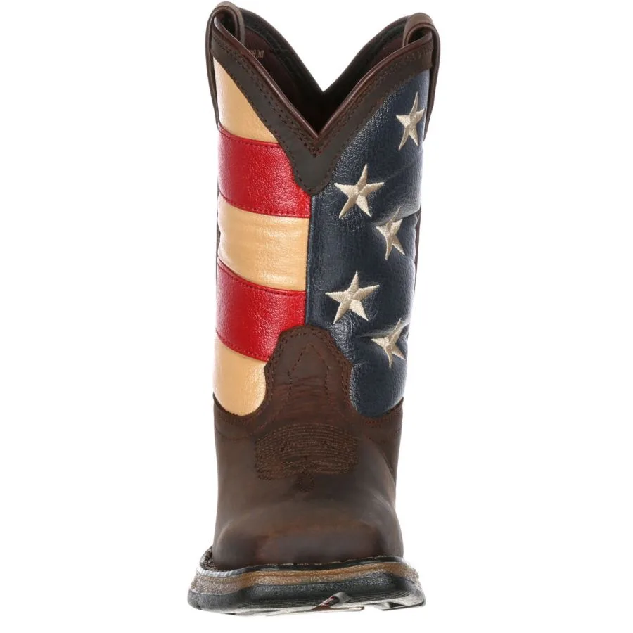 Детский маленький бунтарь от Kids' Patriotic Western Boot Durango, коричневый and union flag — фото 2