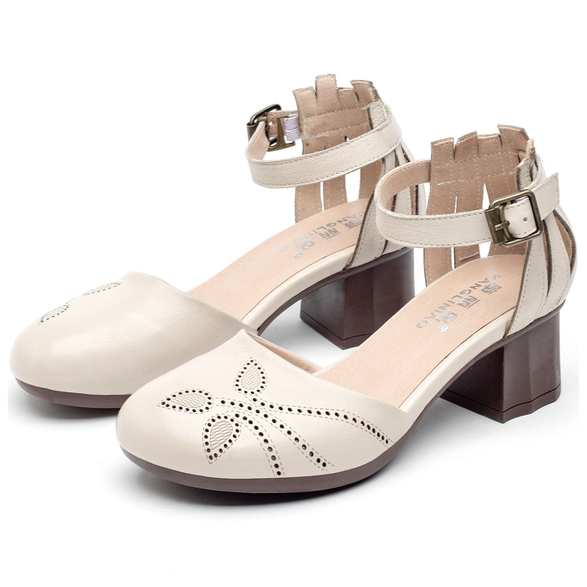 Conley Bird Chunky Heel High Heels 5cm Женские, Экрю — фото 4