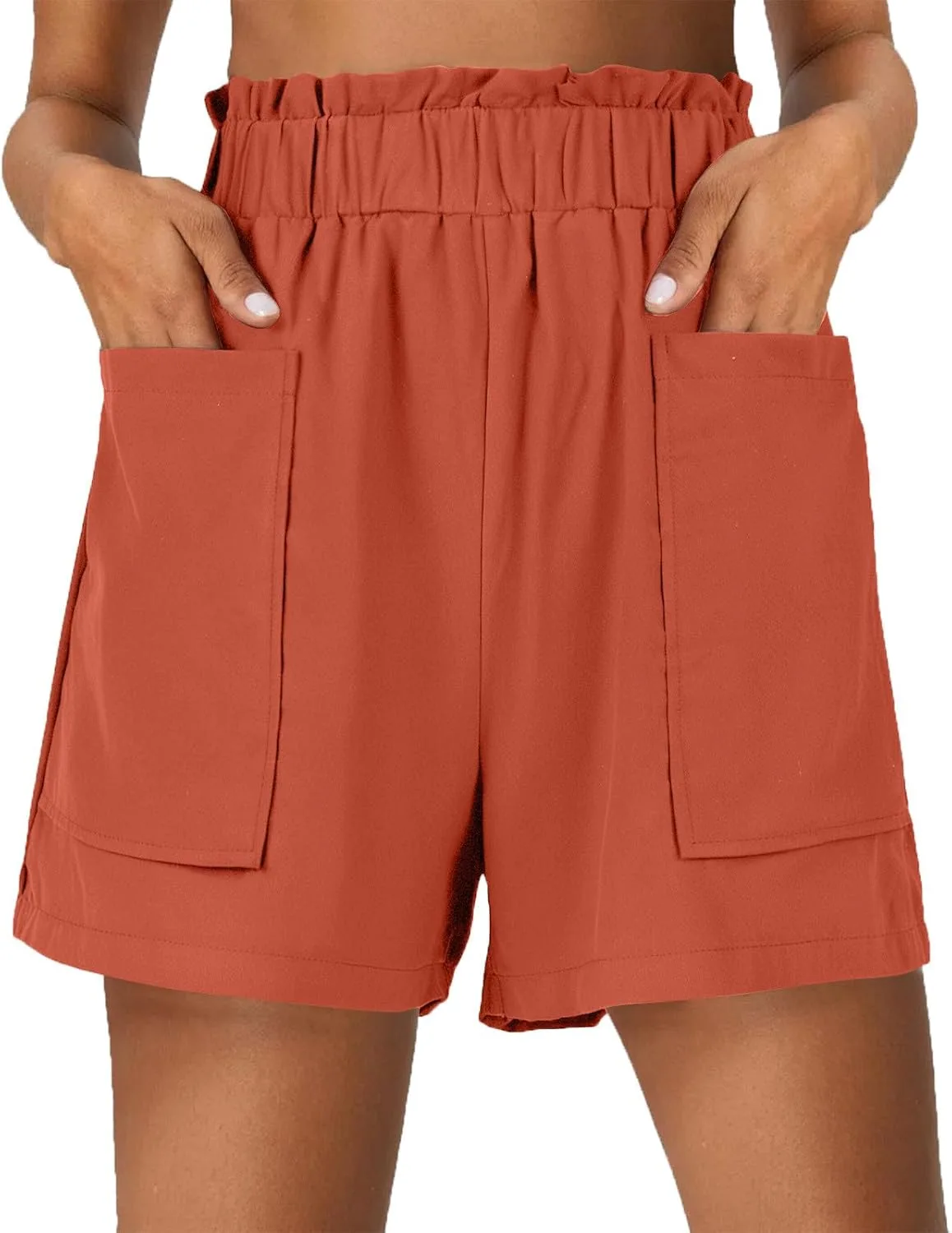 

Женские летние шорты с карманами, хлопок-лен, эластичные Shiyingl