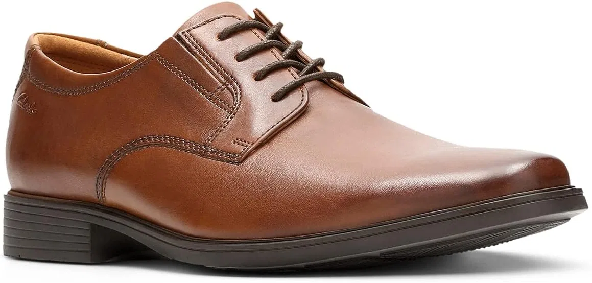 Кроссовки Clarks Men's Tilden Plain Oxford, Dark Tan Lea