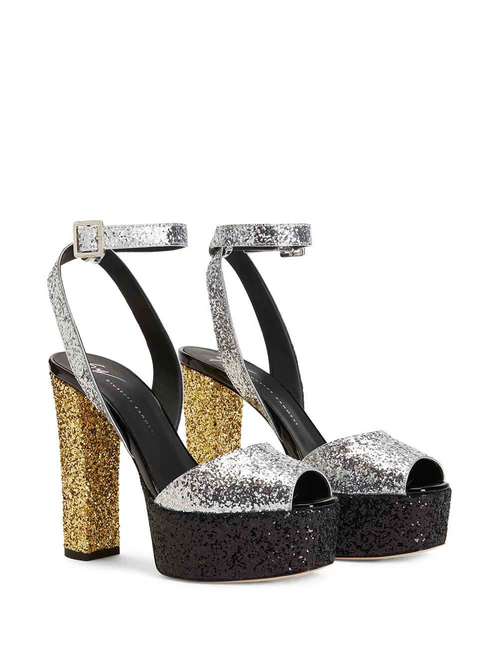 Босоножки Betty 140 с блестками Giuseppe Zanotti, серебяный — фото 2