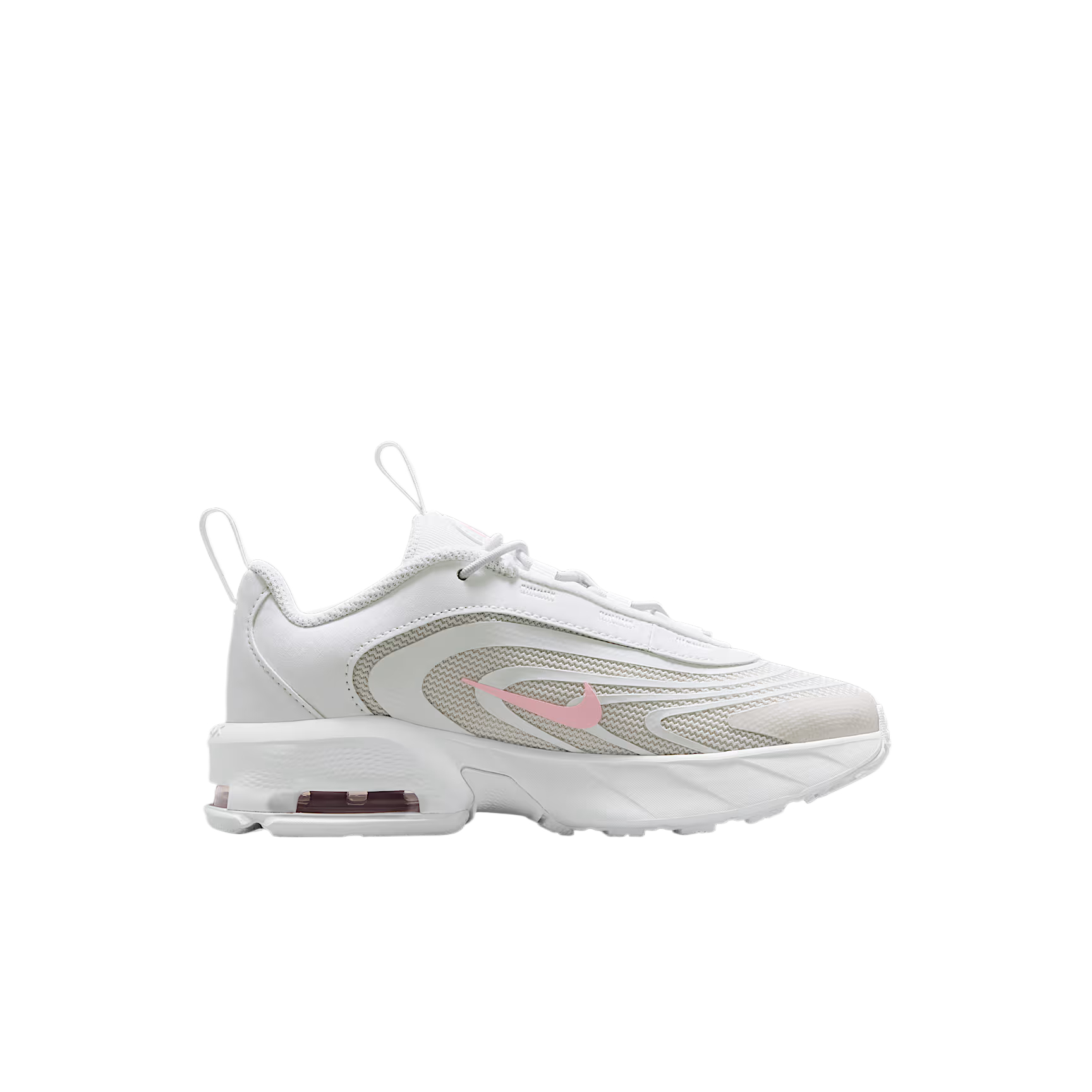 Air Max Fire Fabric удобные круглые носки поддержка низкие кроссовки для тренировок Kids' Nike, светло серебряный серый/белый/medium soft розовый — фото 3