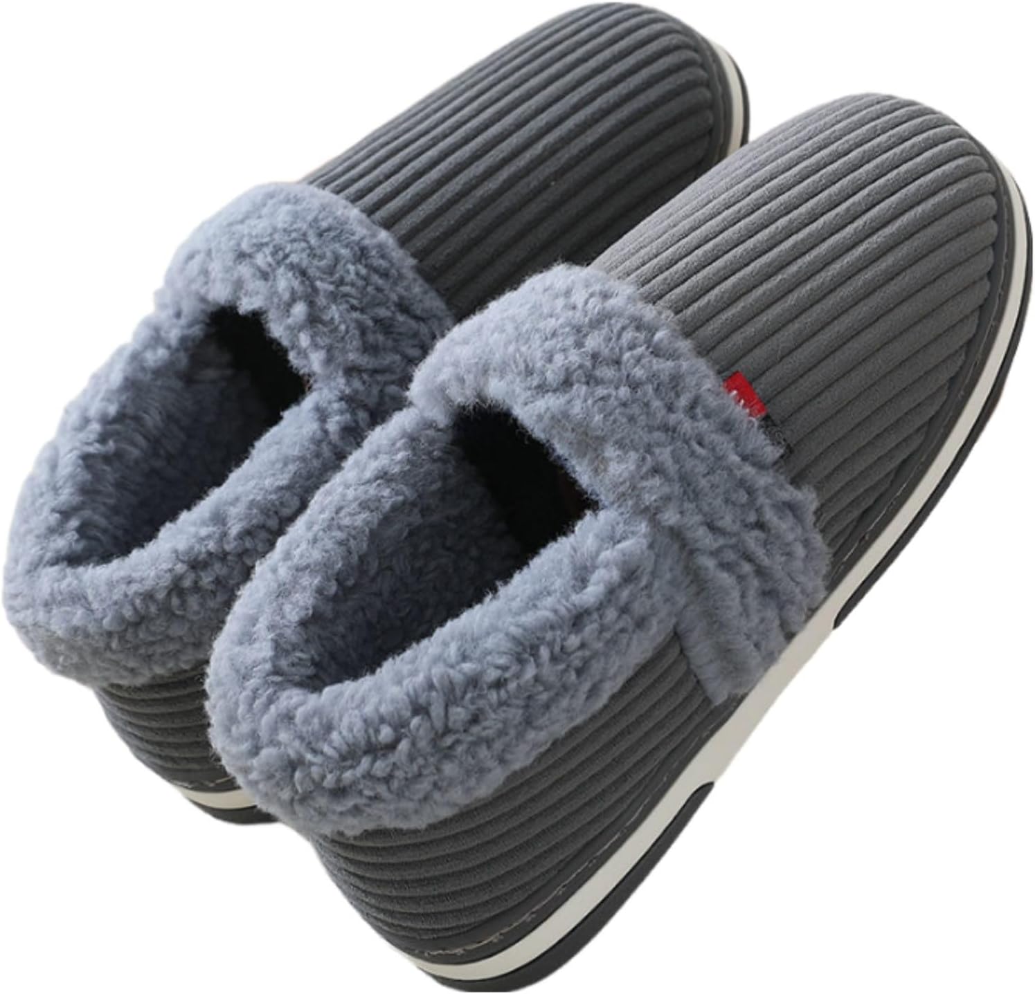 

Домашние тапочки Pluffi для женщин и мужчин, зимние пушистые плюшевые теплые домашние тапочки с противоскользящей подошвой, обувь для дома и улицы, удобные ботильоны до щиколотки Generic, серый