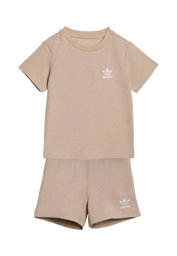 Обычный вафельный детский спортивный костюм Adidas Originals, Stone Khaki