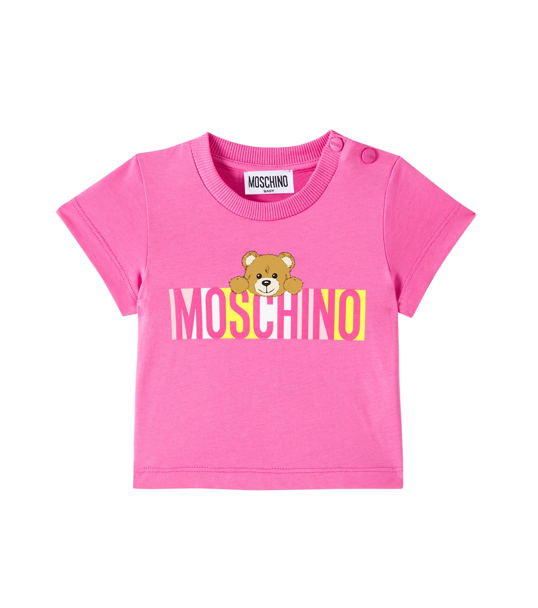 

Детская футболка из хлопкового джерси с мишкой Тедди Moschino Kids, Azalea Pink
