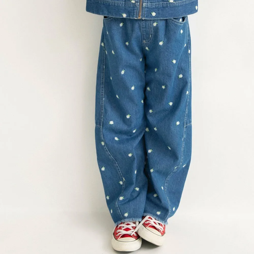 Джинсовые брюки с цветочной вышивкой Branshes, blue — фото 3