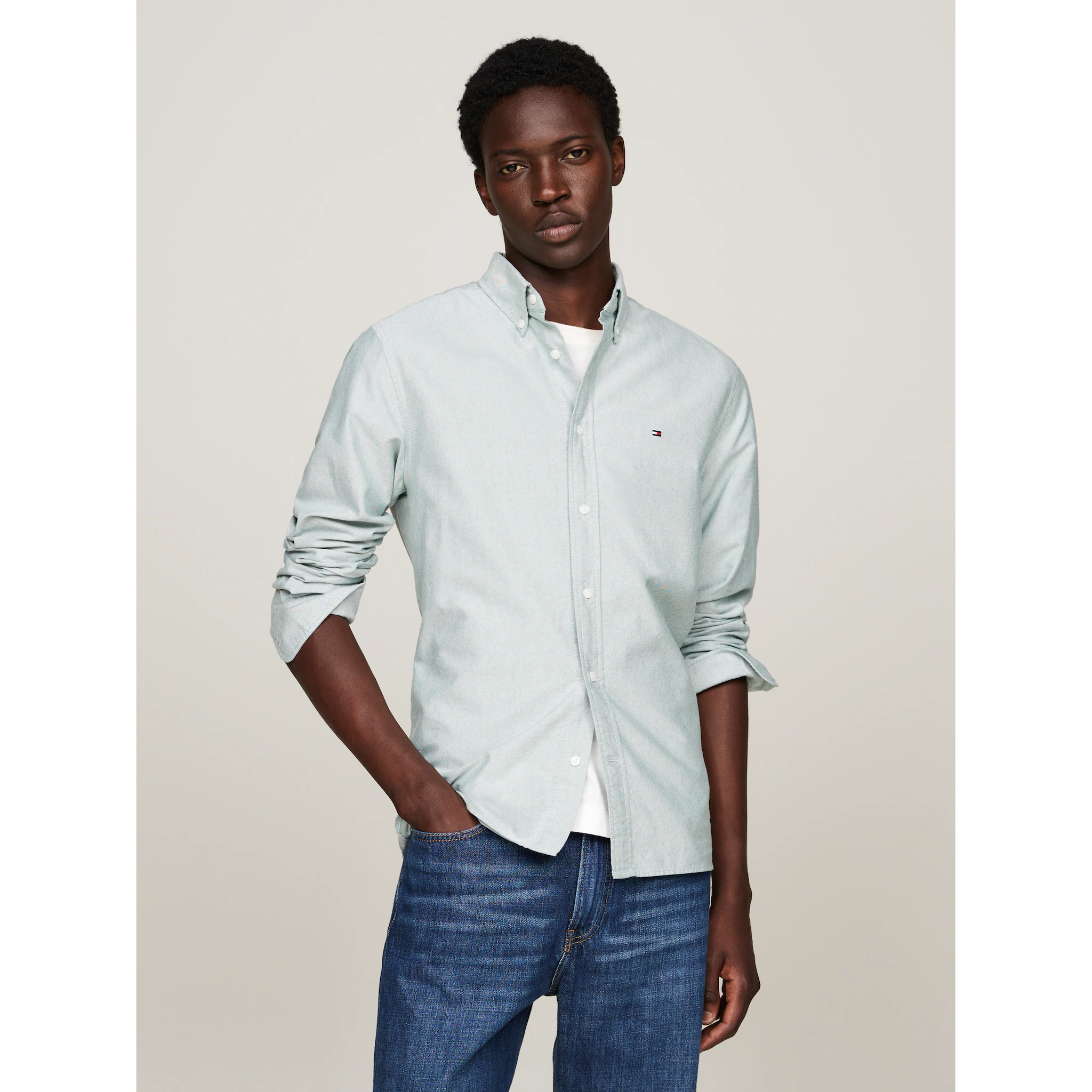Рубашка с длинными рукавами Tommy Hilfiger "SOLID HERITAGE OXFORD RF SHIRT", зеленый — фото 2