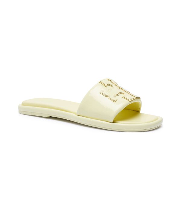 Тапочки кожаные двойные Tory Burch, желтый