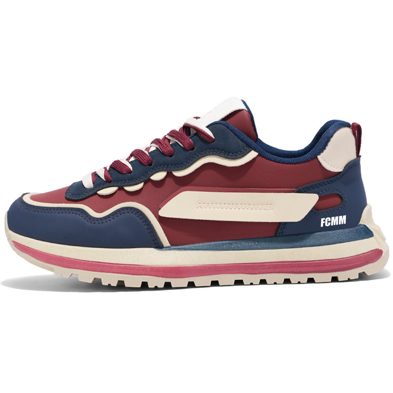 

FCMM Мужские бежево-красные легкие низкие повседневные кроссовки с амортизирующей противоскользящей и износостойкой подошвой, цвет Beige Red