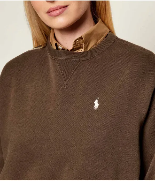 Толстовка loose fit Polo Ralph Lauren, коричневый — фото 4