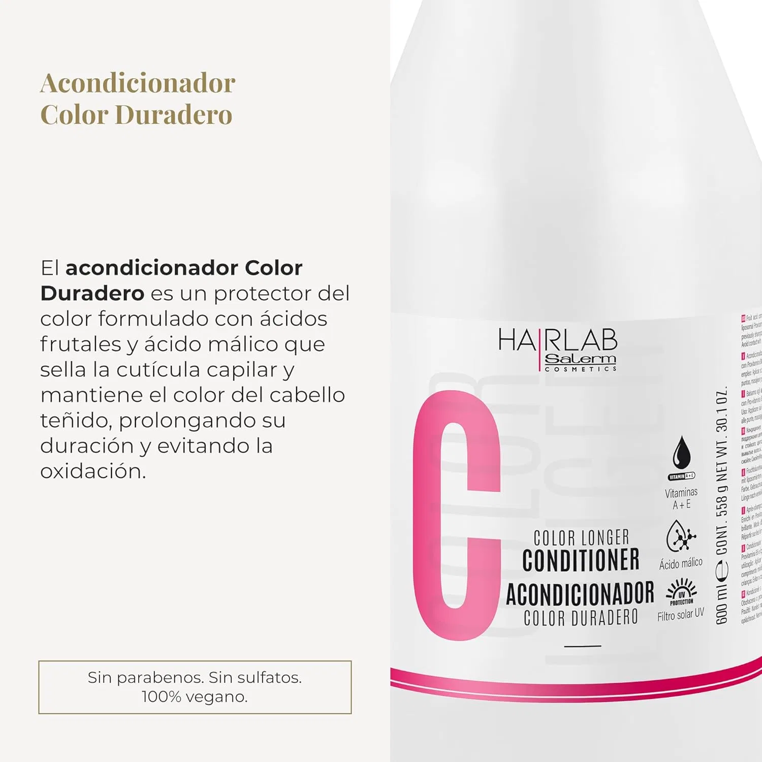 Кондиционер для окрашенных волос Color Longer Hair Lab от SALERM, 600 мл Salerm — фото 3