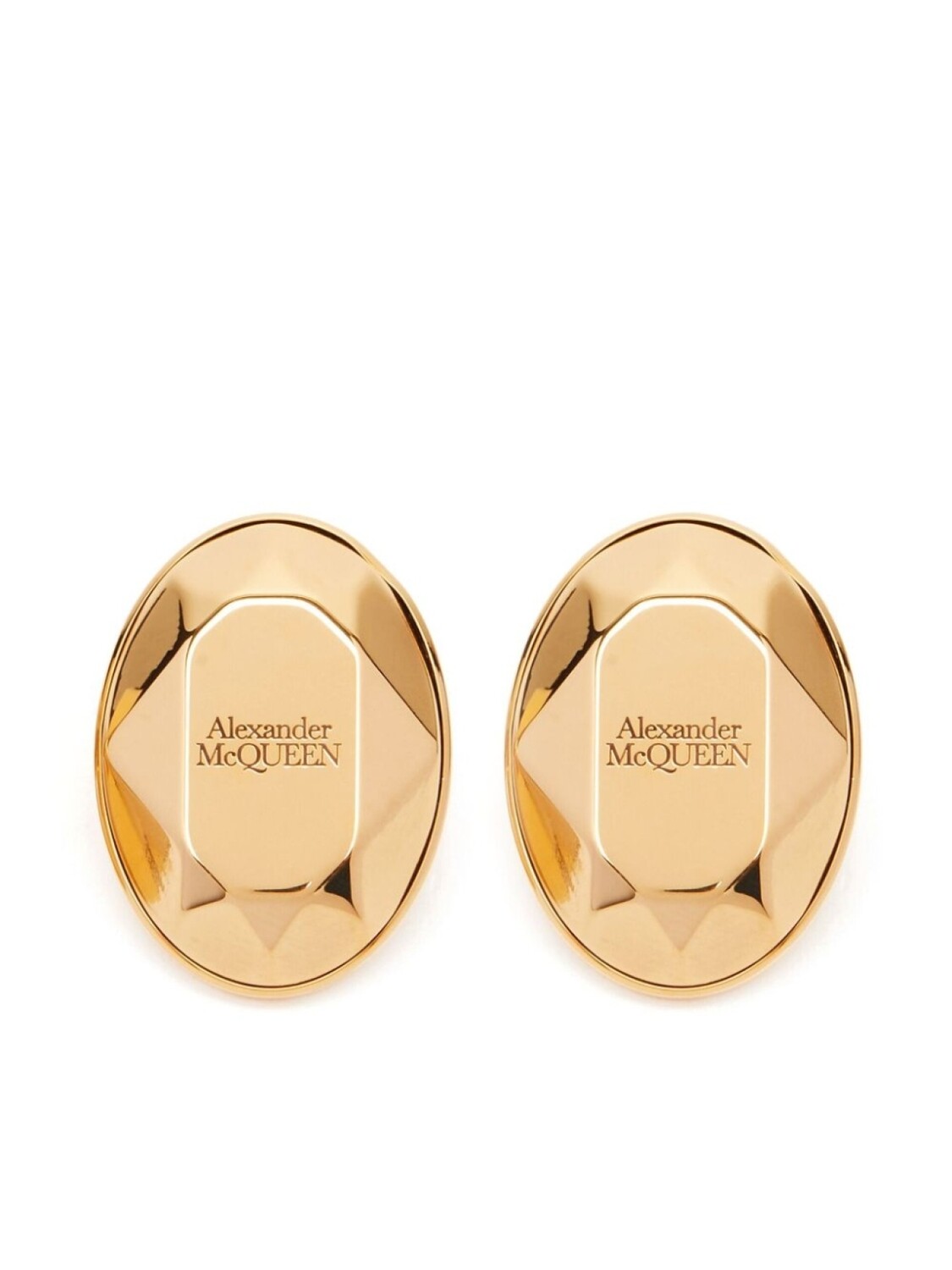 

Серьги-гвоздики с ограненными камнями Alexander McQueen, золотой