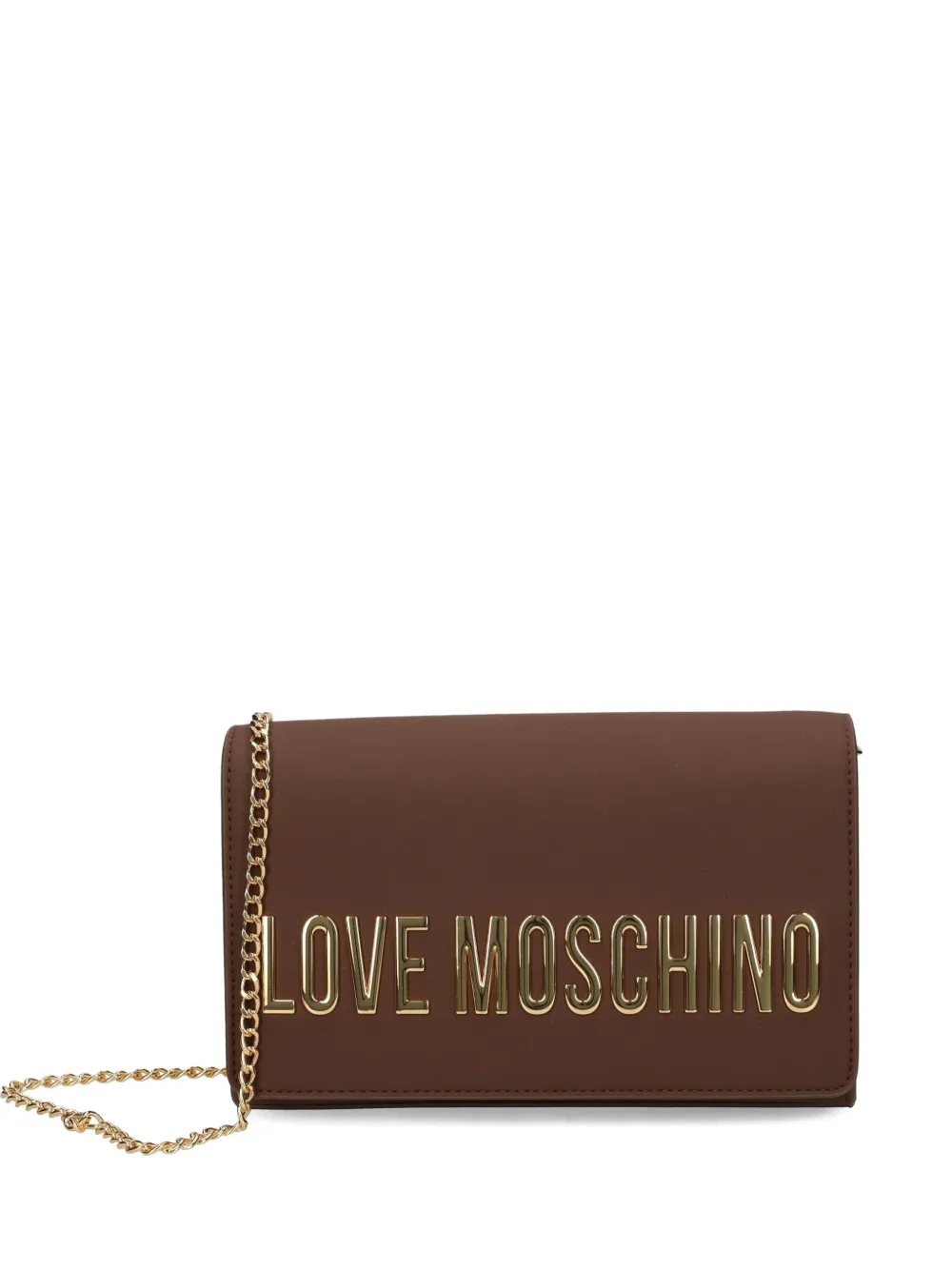 

Сумка через плечо с цепочкой и логотипом Love Moschino, коричневый