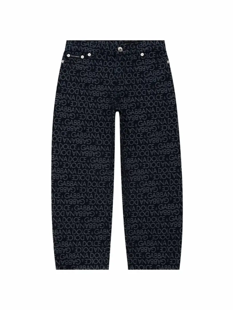 

Широкие джинсы с монограммой Dolce&Gabbana, тёмно-синий