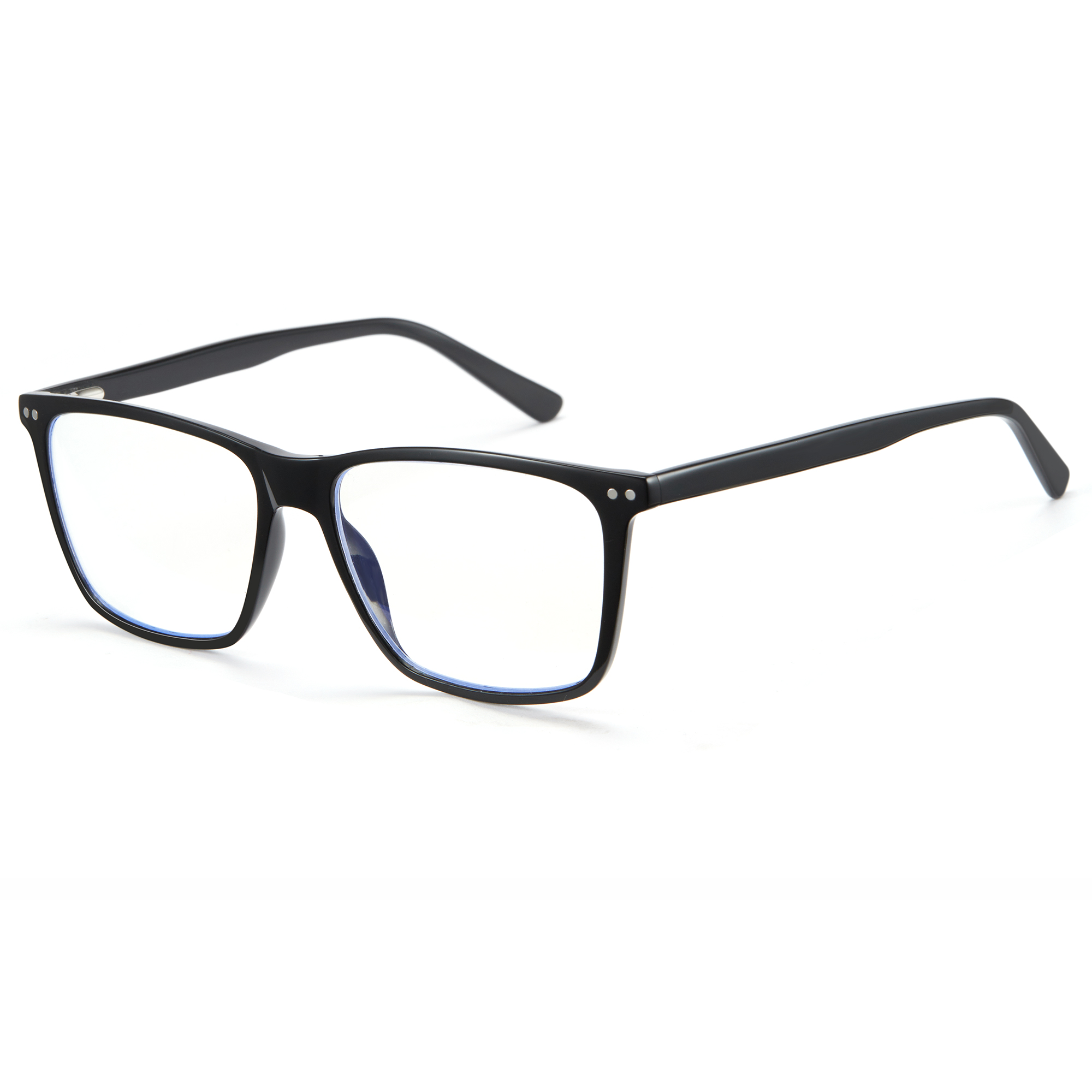 

CYXUS Ацетатная прямоугольная оправа для очков унисекс, Black frame T01