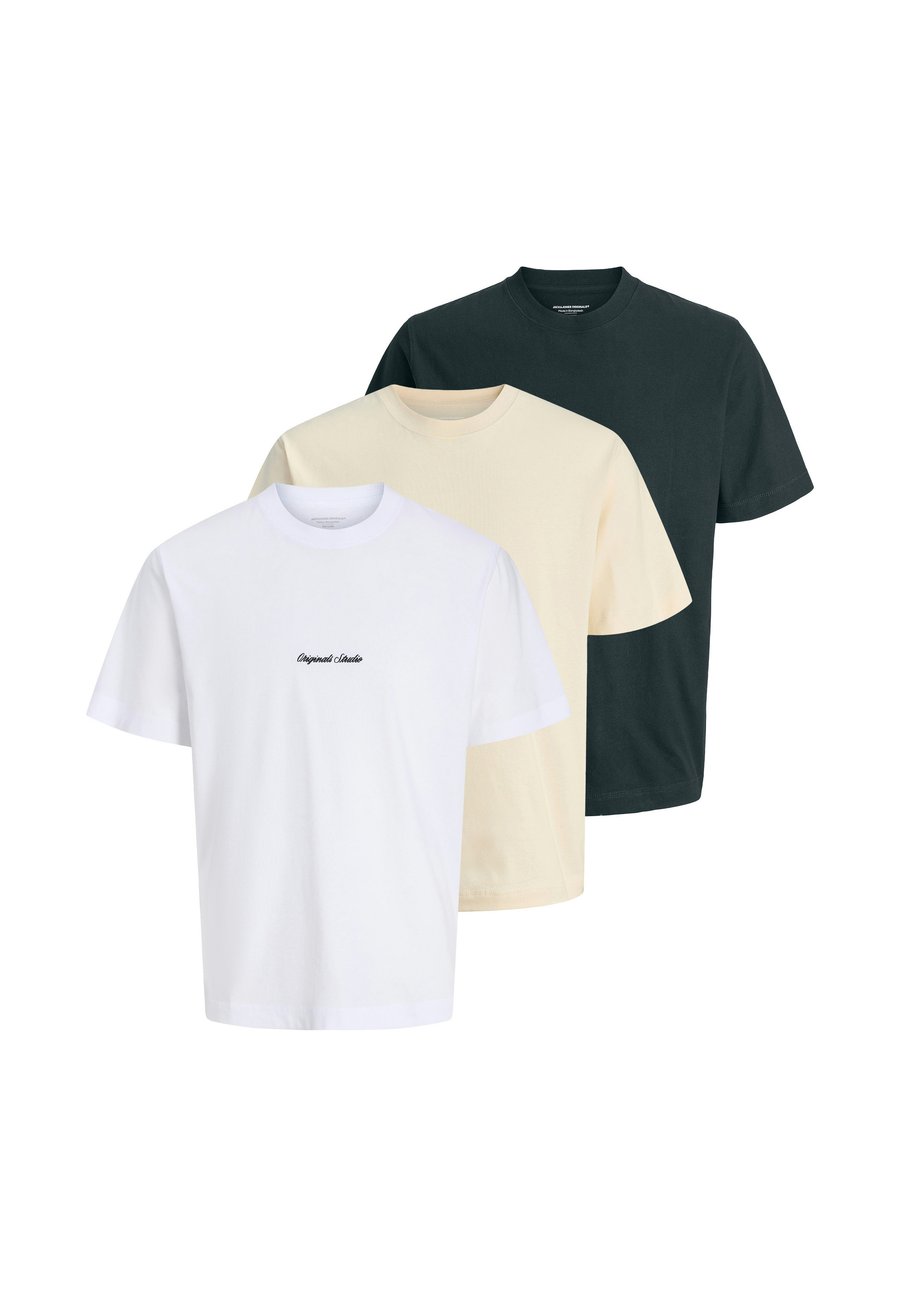 

Футболка Jack & Jones 3ER PACK NORREBRO, Beige Weiß Grau/Mottled Beige, Бежевый, Футболка Jack & Jones 3ER PACK NORREBRO, Beige Weiß Grau/Mottled Beige