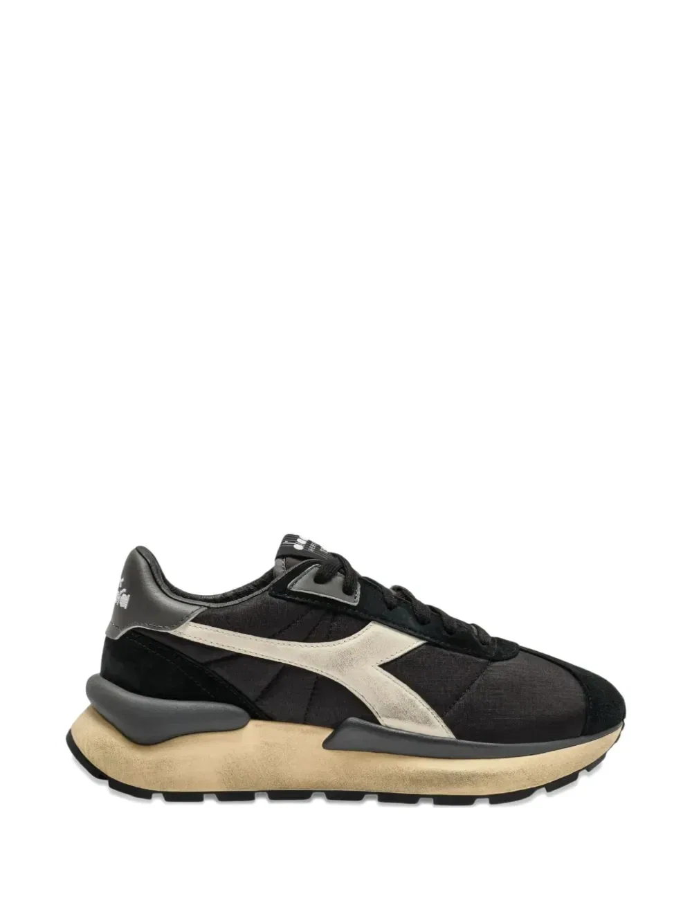 Кроссовки Heritage Mercury Elite из кожи на шнуровке Diadora, черный