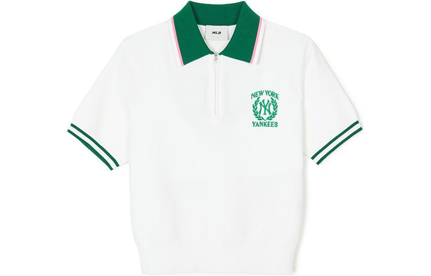 

Коллекция в стиле преппи Футболка поло New York Yankees Женская Слоновая кость MLB