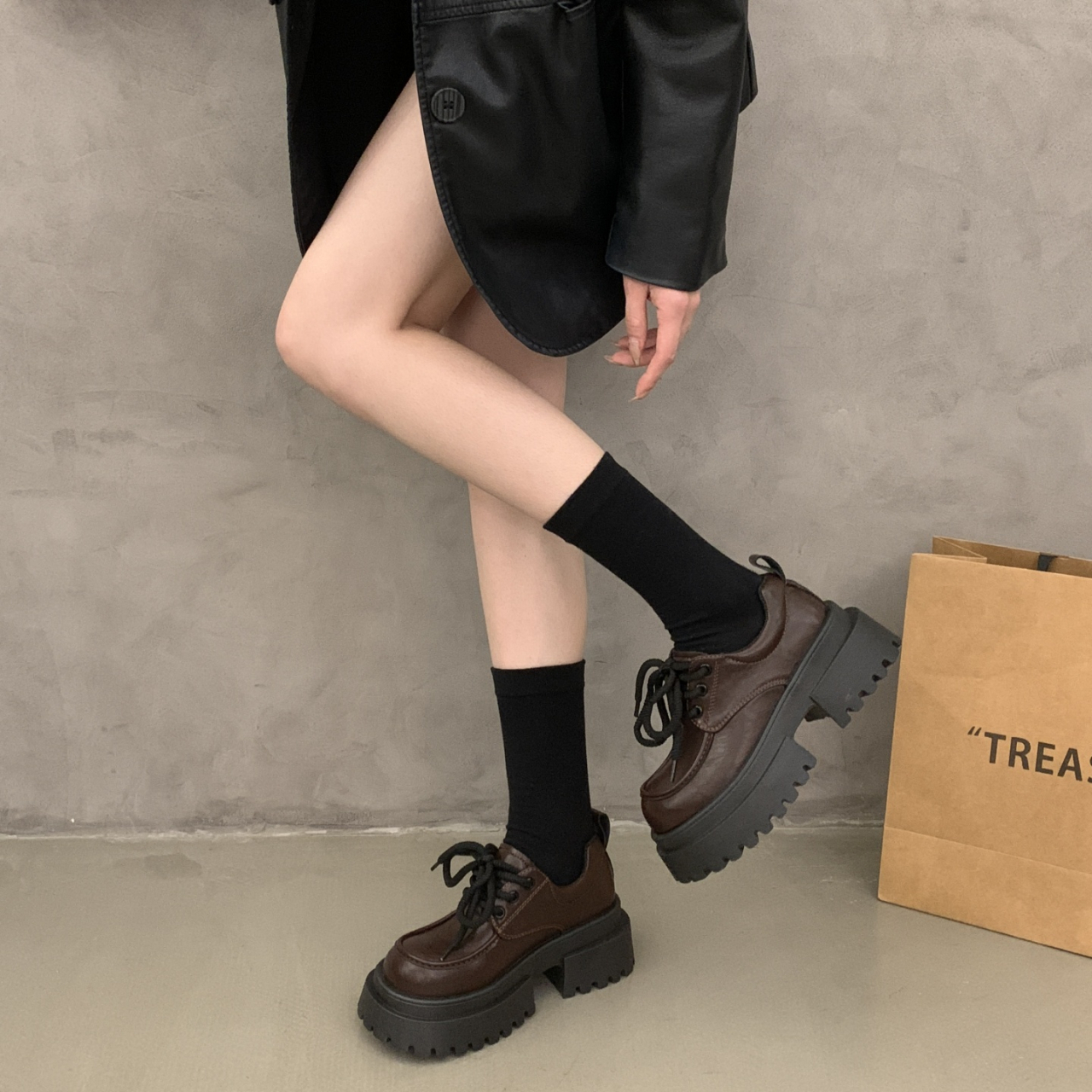 WUJI Женские повседневные туфли 6 см коричневые, цвет Brown — фото 2