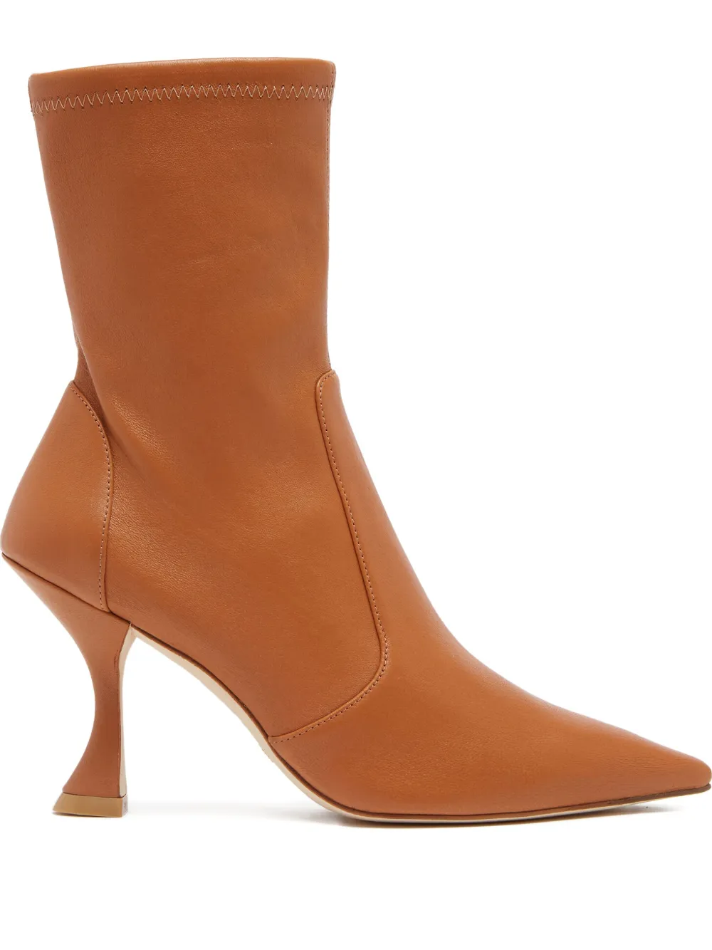Ботильоны-носки на растяжной подошве Xcurve с каблуком 85 мм Stuart Weitzman, коричневый