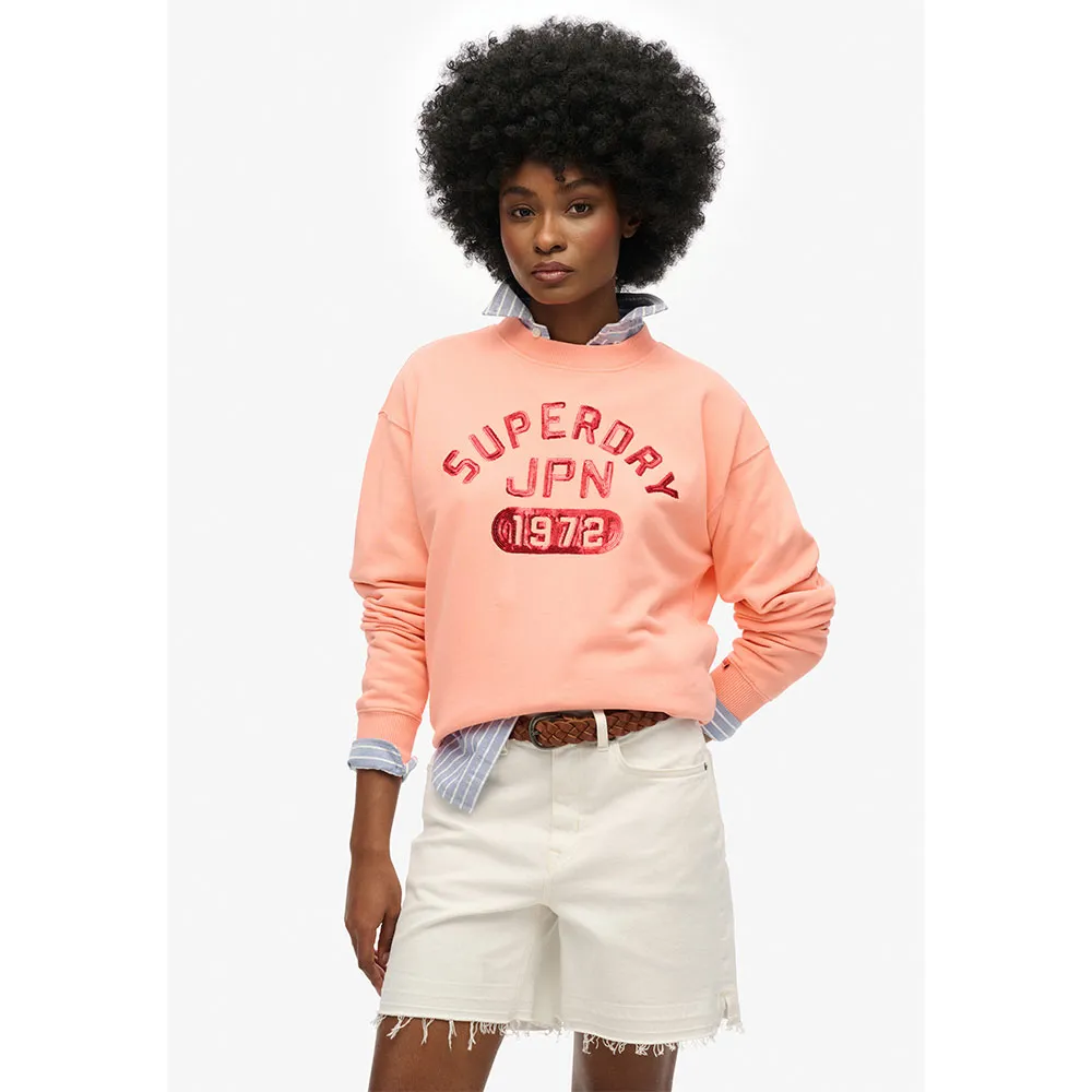 

Толстовка Superdry Embellished Varsity Loose, оранжевый
