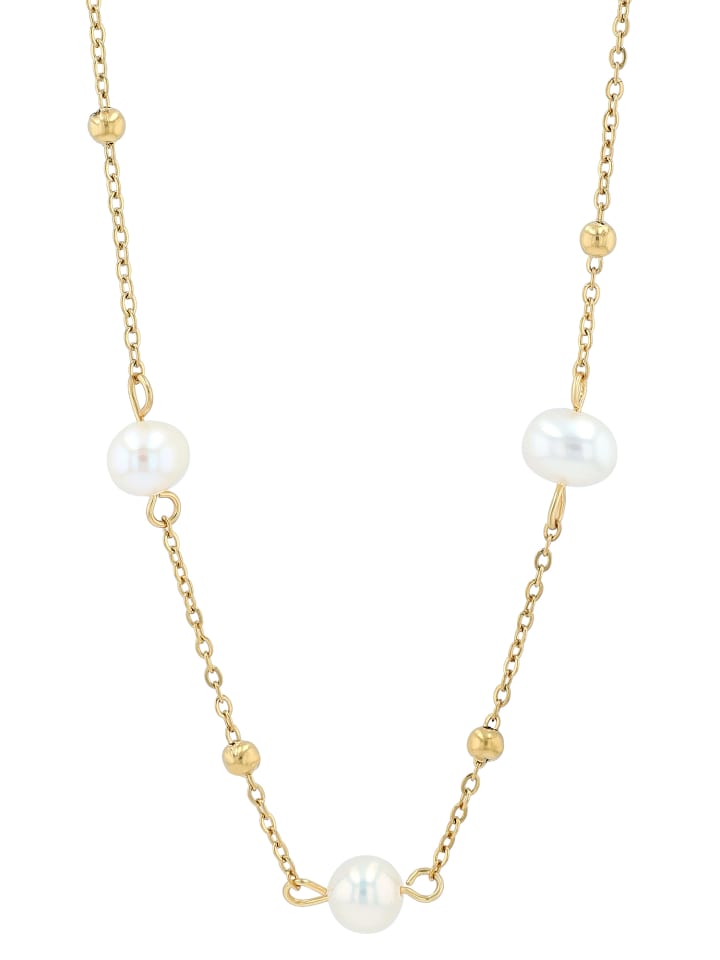 

Adeliás Женское колье из нержавеющей стали с пресноводной жемчужиной 40+5 в золотом исполнении