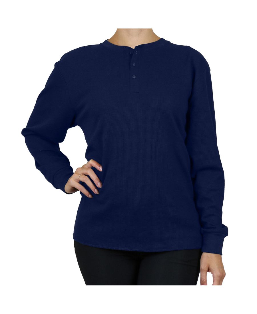 

Женская свободная терморубашка-поло из вафельной вязки Galaxy By Harvic, Navy