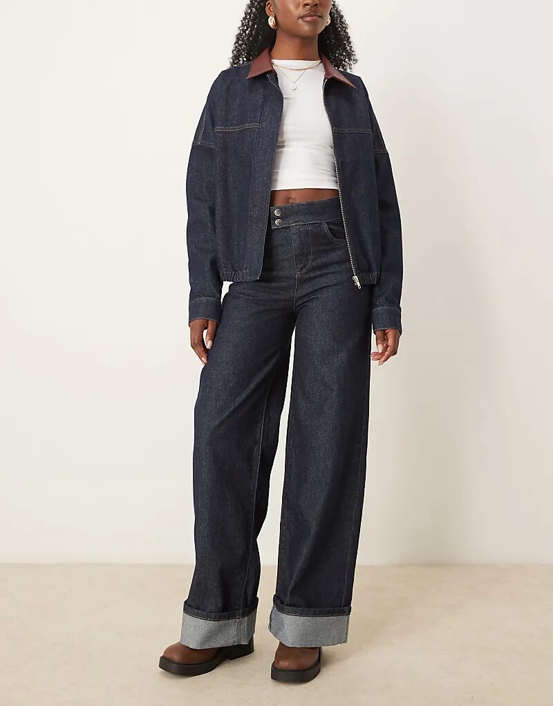 

Узкие джинсы с подворотами цвета индиго ASOS DESIGN