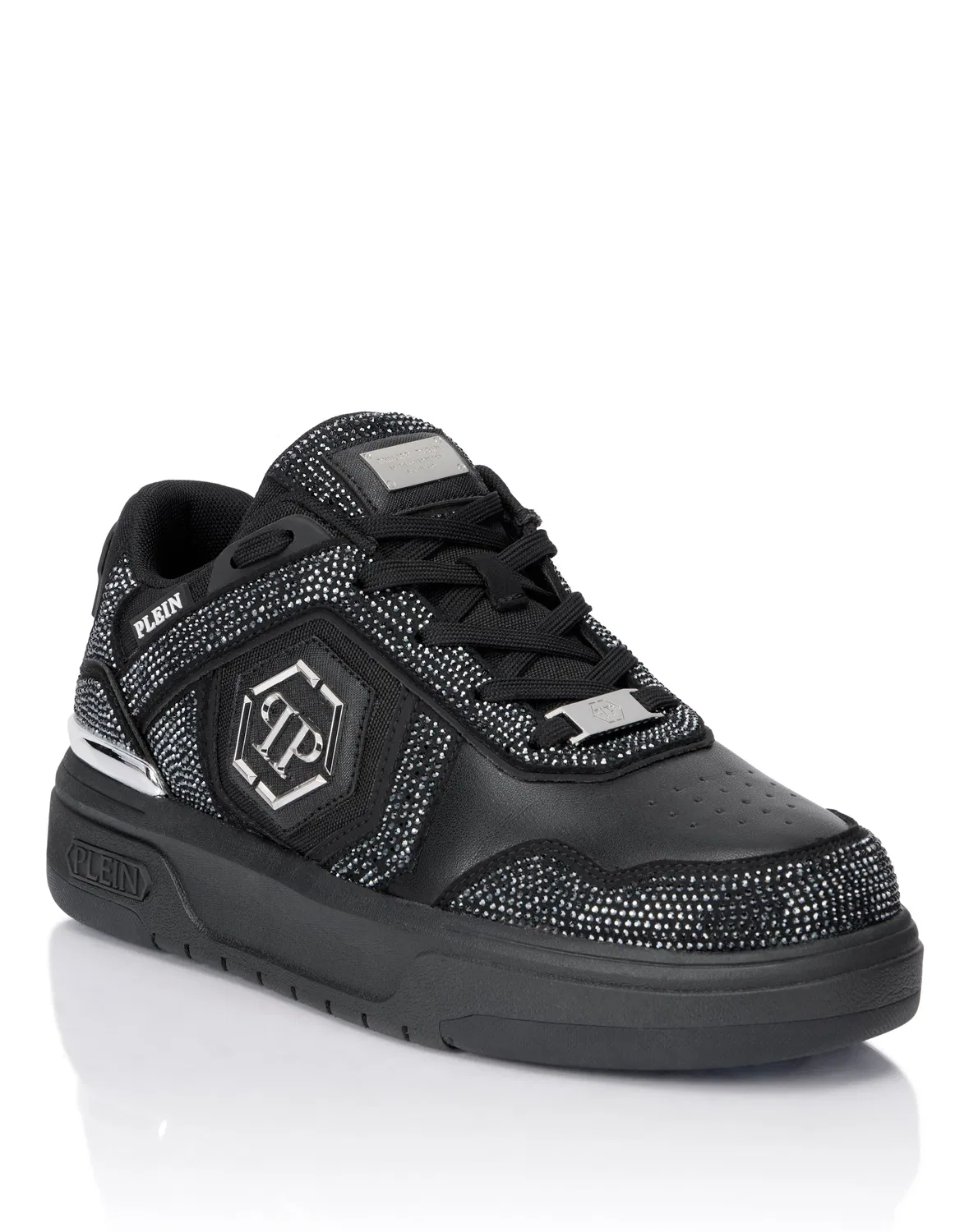 Низкие кроссовки SK8R Strass PHILIPP PLEIN, черный/черный