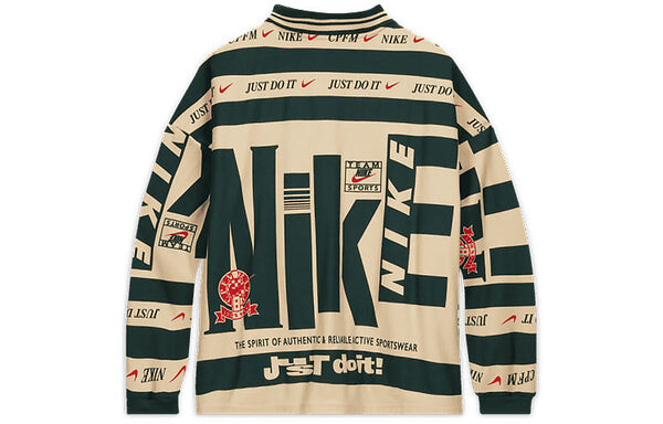 Футболка Nike x Cactus Plant Flea Market Longsleeve Polo Shirt 'Cream White Green', хаки — фото 2