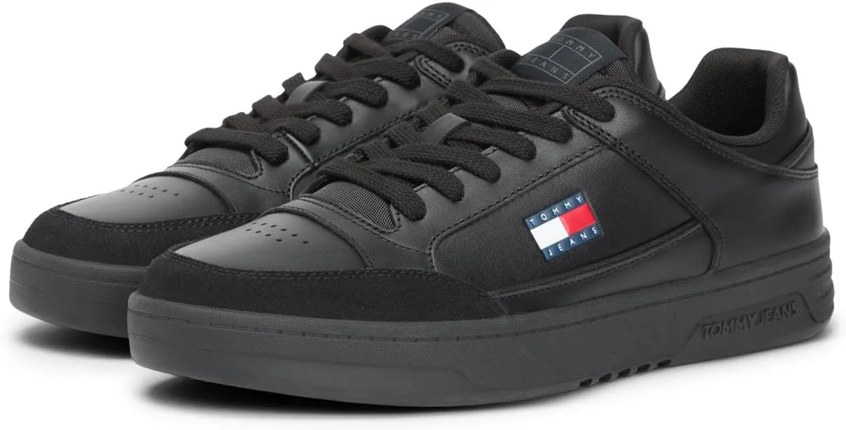 Мужские низкие кожаные кроссовки Tommy Jeans TJM Cupsole EM0em01660, черный — фото 3