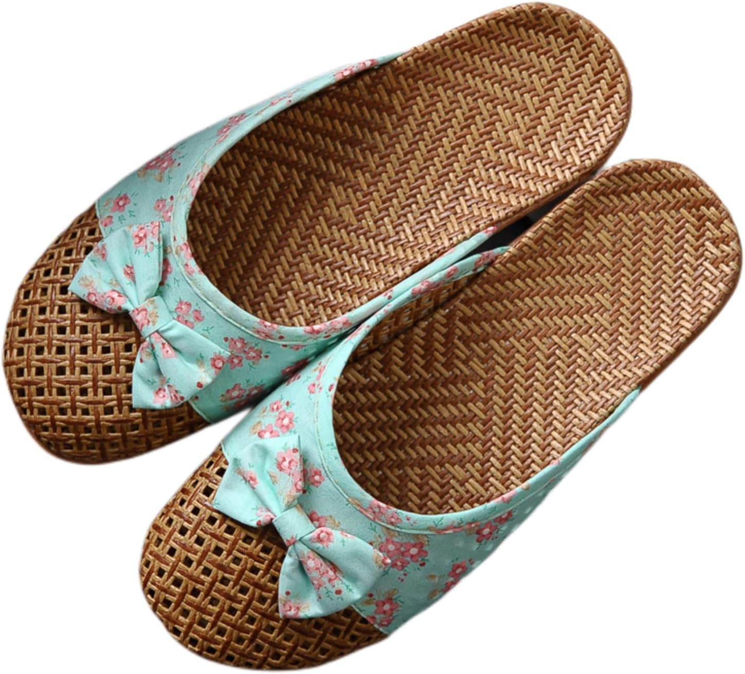 

Плетеные тапочки Zuwxeu из винной травы для лета, льняные тапочки для дома, противоскользящие коврики из травы, бамбуковые сандалии для женщин и мужчин, зеленый