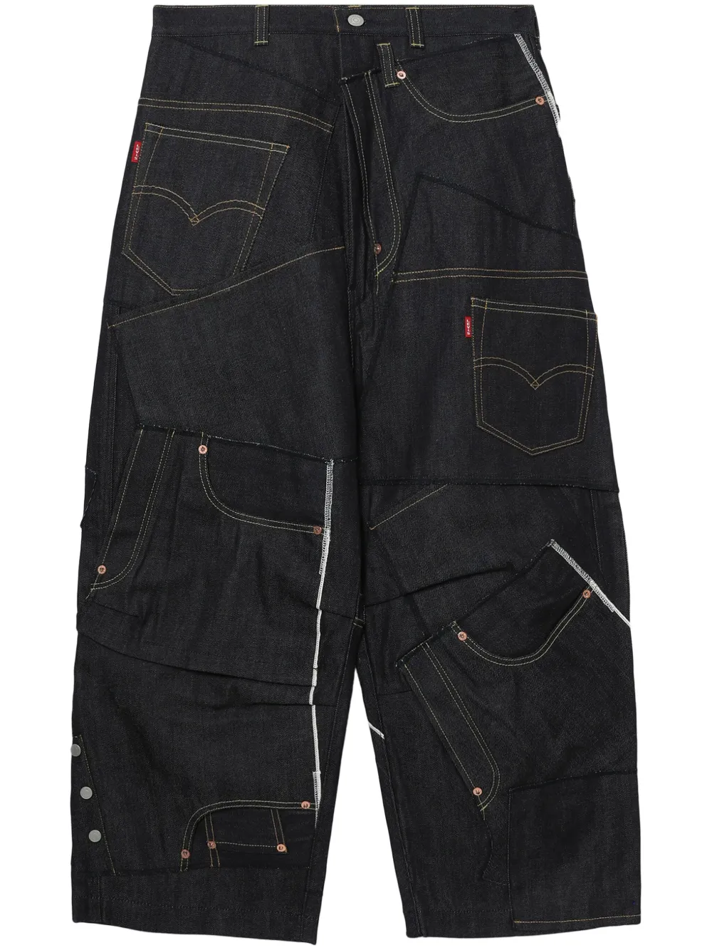 

Широкие джинсы в технике пэчворк Junya Watanabe MAN, синий