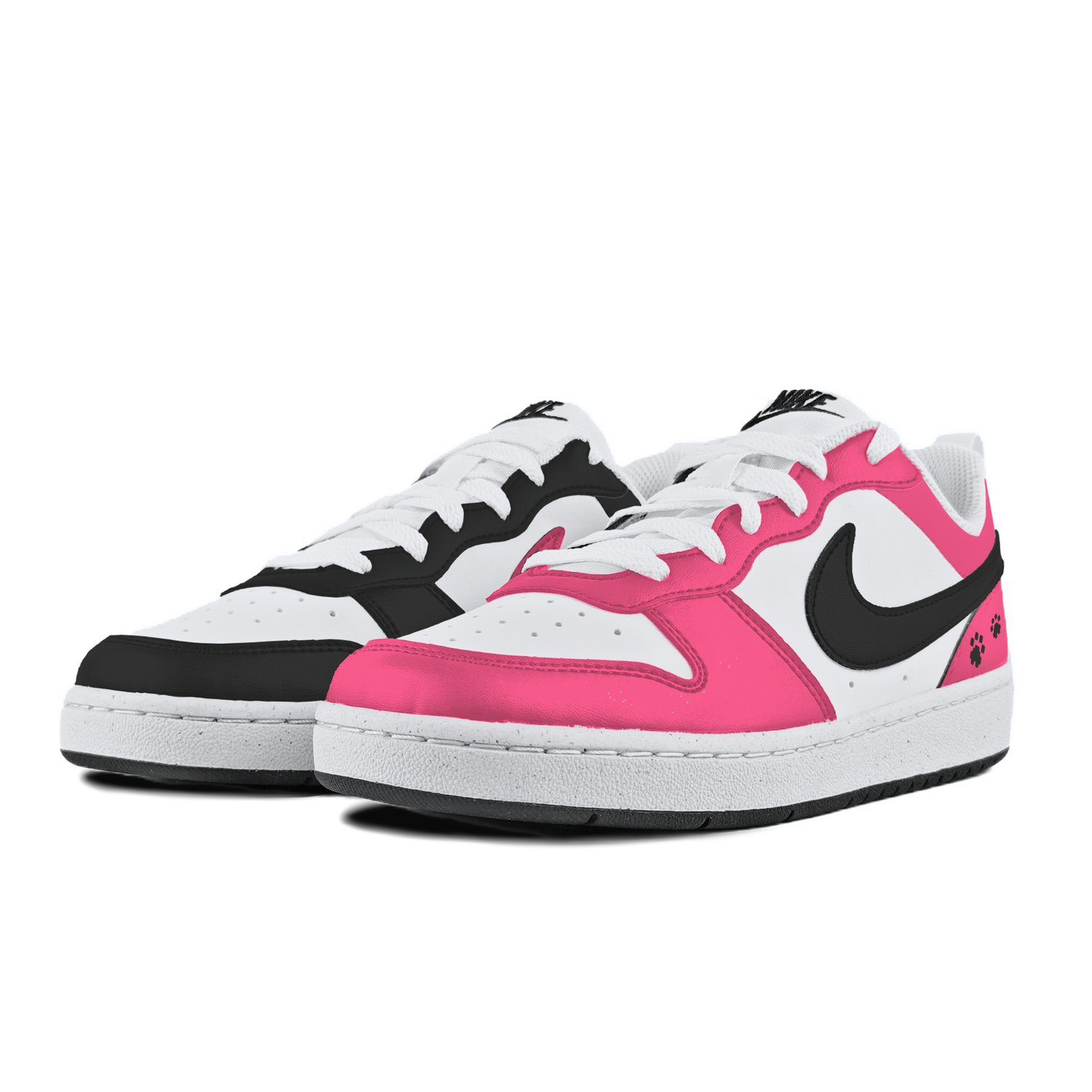 

Nike Кроссовки для скейтбординга Court Borough Dragon Pink Blue Rhyme Anti Slip Wear Resistant низкие детские белые для подростков