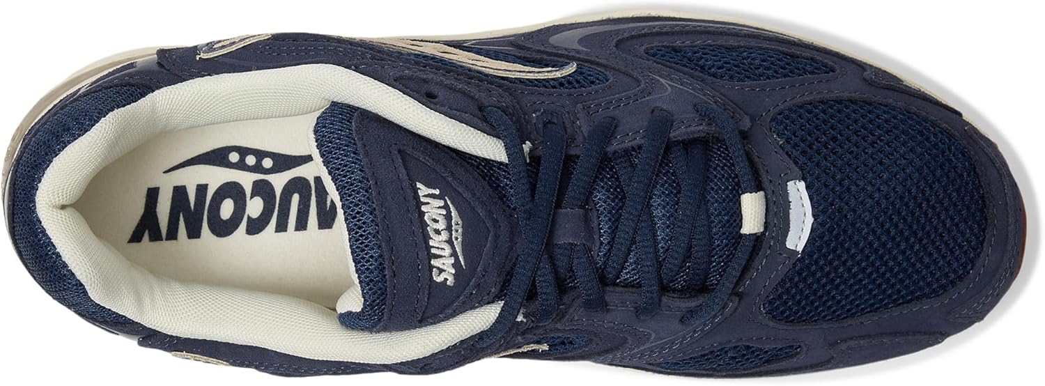 Кроссовки Saucony Grid Jazz 9 (унисекс для взрослых), слоновая кость/темно-синий — фото 2