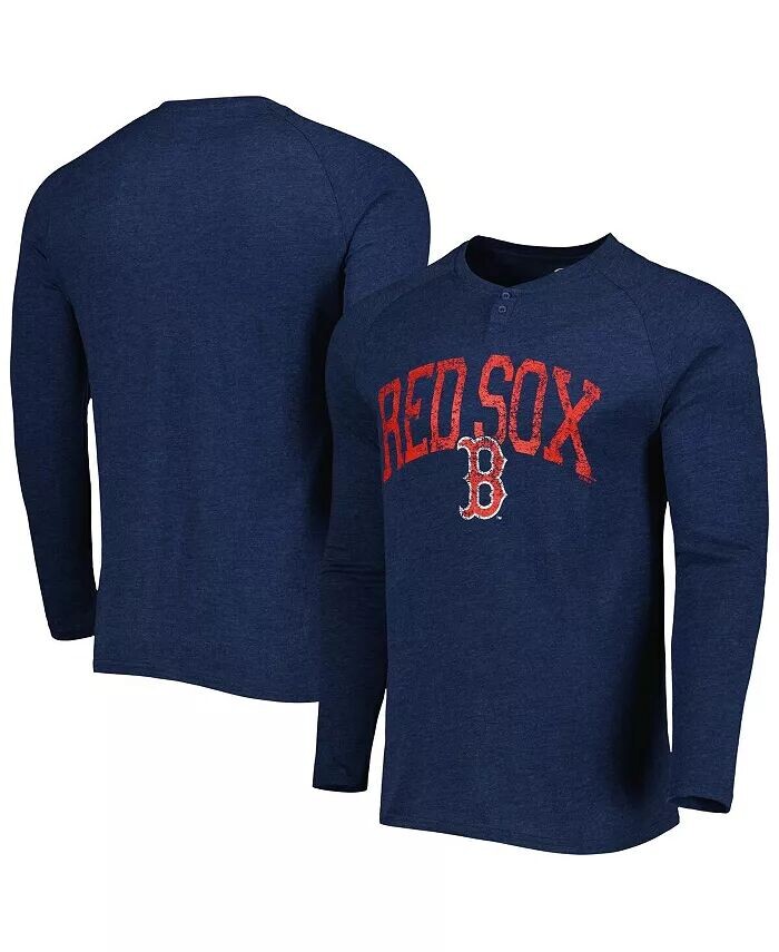

Футболка мужская Heather Navy Boston Red Sox Inertia Raglan с длинным рукавом Henley Concepts Sport