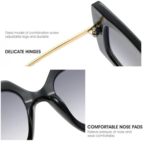 

Солнцезащитные очки для мужчин и женщин, хрустальная оправа, большие винтажные солнцезащитные очки для женщин, защита от ультрафиолета UV400 MTZJH, C1 Black - Grey