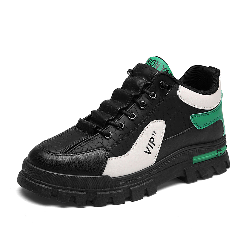 

KUPE Скользоустойчивые полувысокие повседневные туфли мужские - черно-зеленые, цвет Black Green