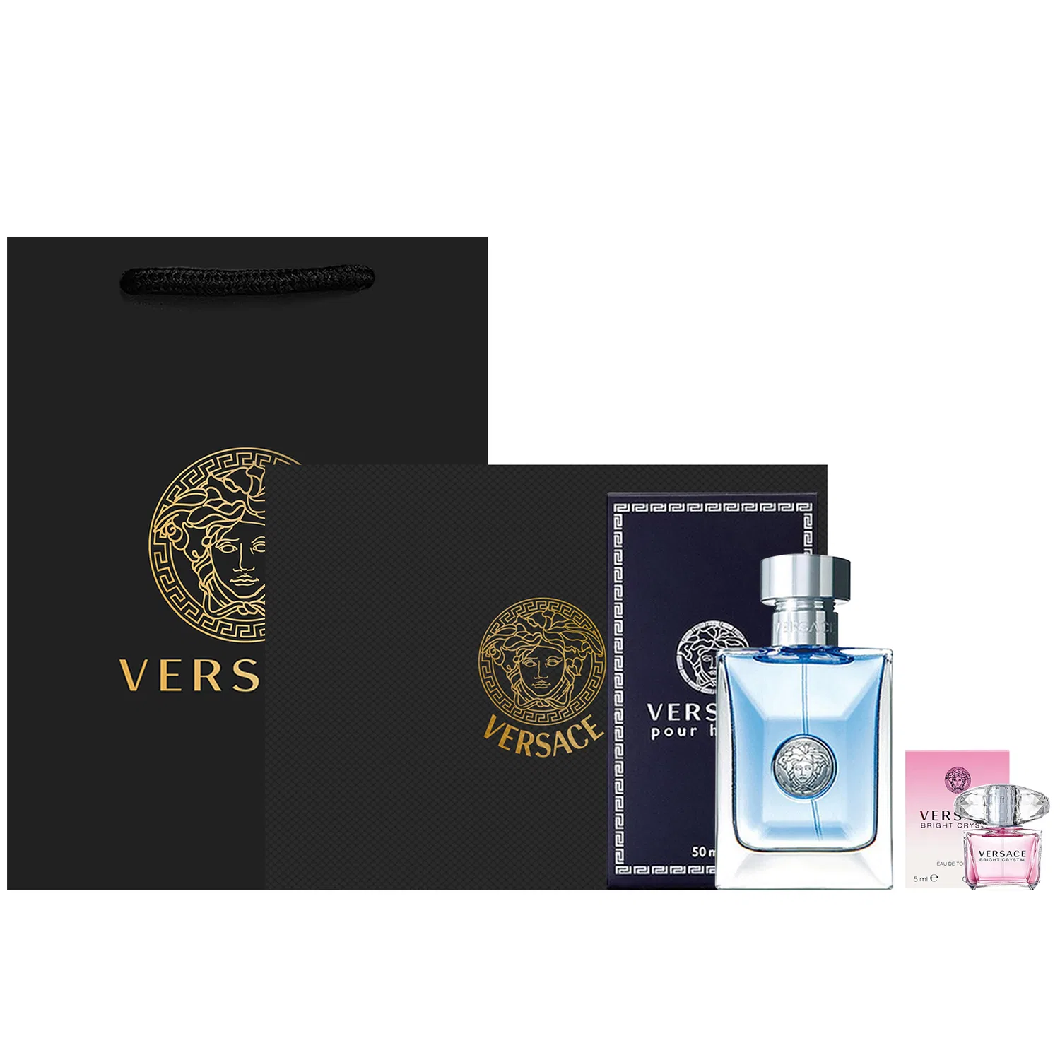 Набор парфюмерии Versace: одноименный 50 мл + Love in Crystal Diamond 5 мл + сумка