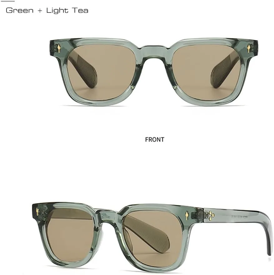 

Мужские солнцезащитные очки в стиле ретро с заклепками, защита от ультрафиолета UV400, модные женские солнцезащитные очки зеленого цвета HVTVTLA, Orange Tea Gradient