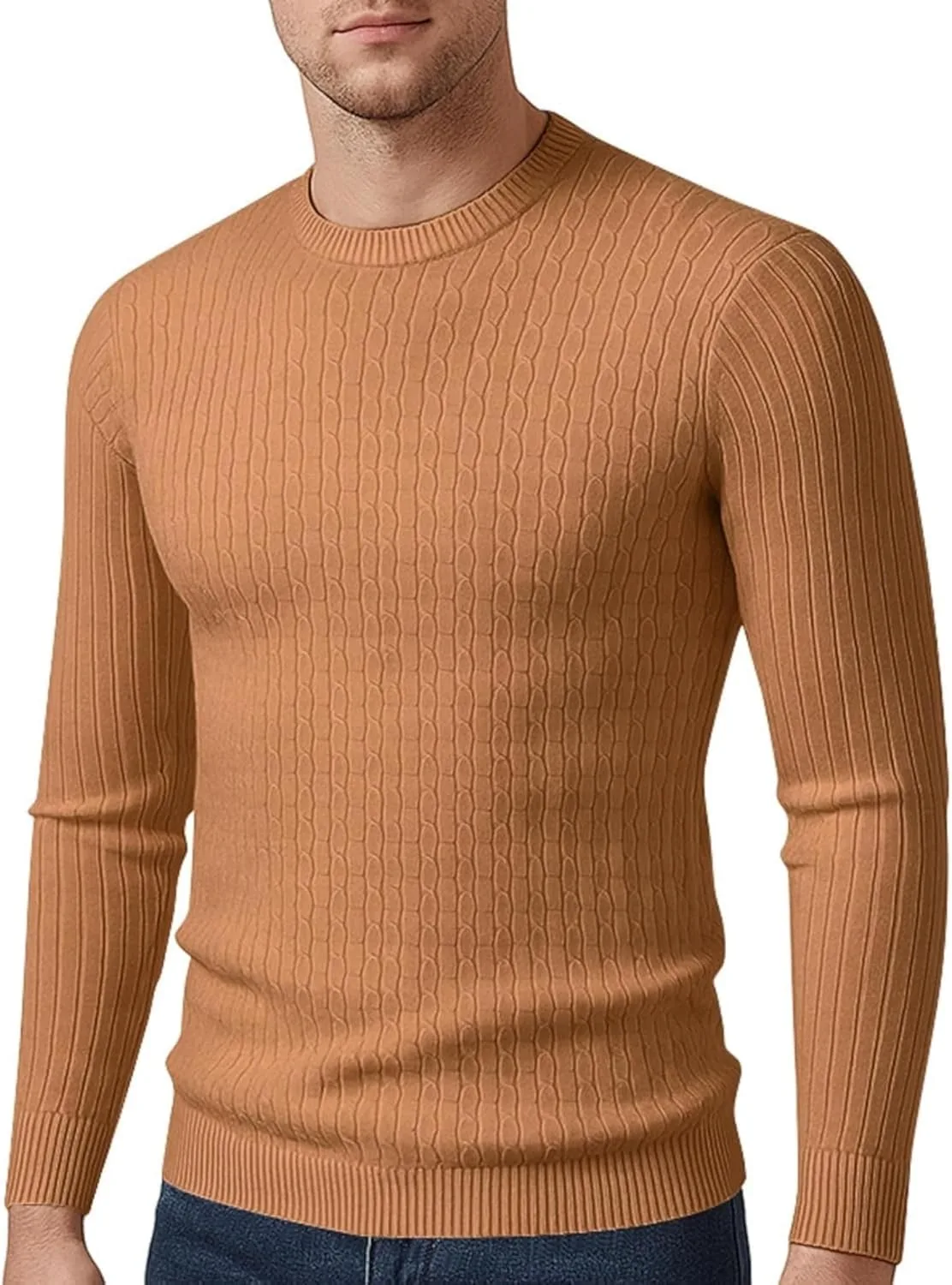 Мужской свитер Slim Fit с рубчиками — фото 2