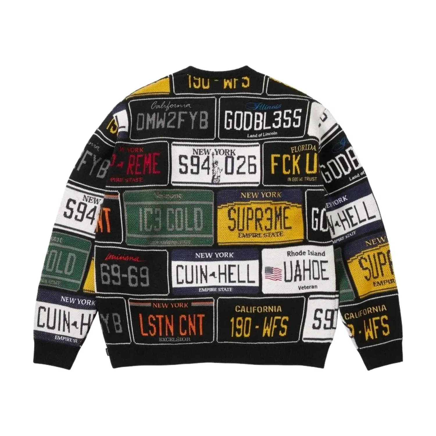 Свитер Supreme SS26 License Plate Sweater 'Black' SUP-SS26-181-BLK, черный — фото 2