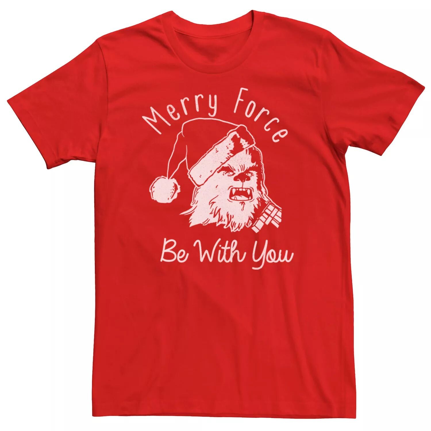 

Мужская рождественская футболка с рисунком «Звездные войны» Chewie Merry Force Be With You Licensed Character