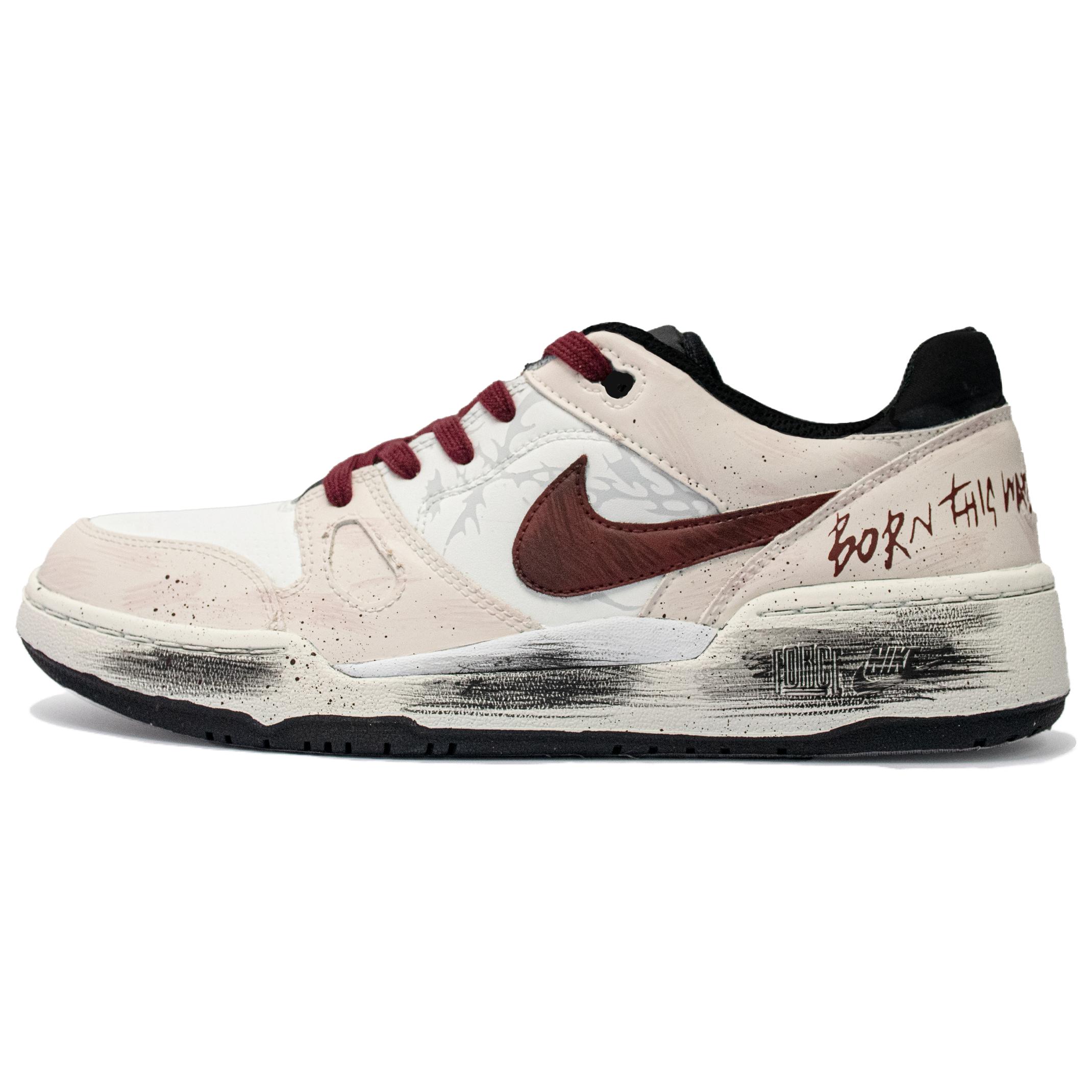 

Nike Кроссовки для скейтбординга Full Force Dirty White Knight Low, мужские, белые, красные