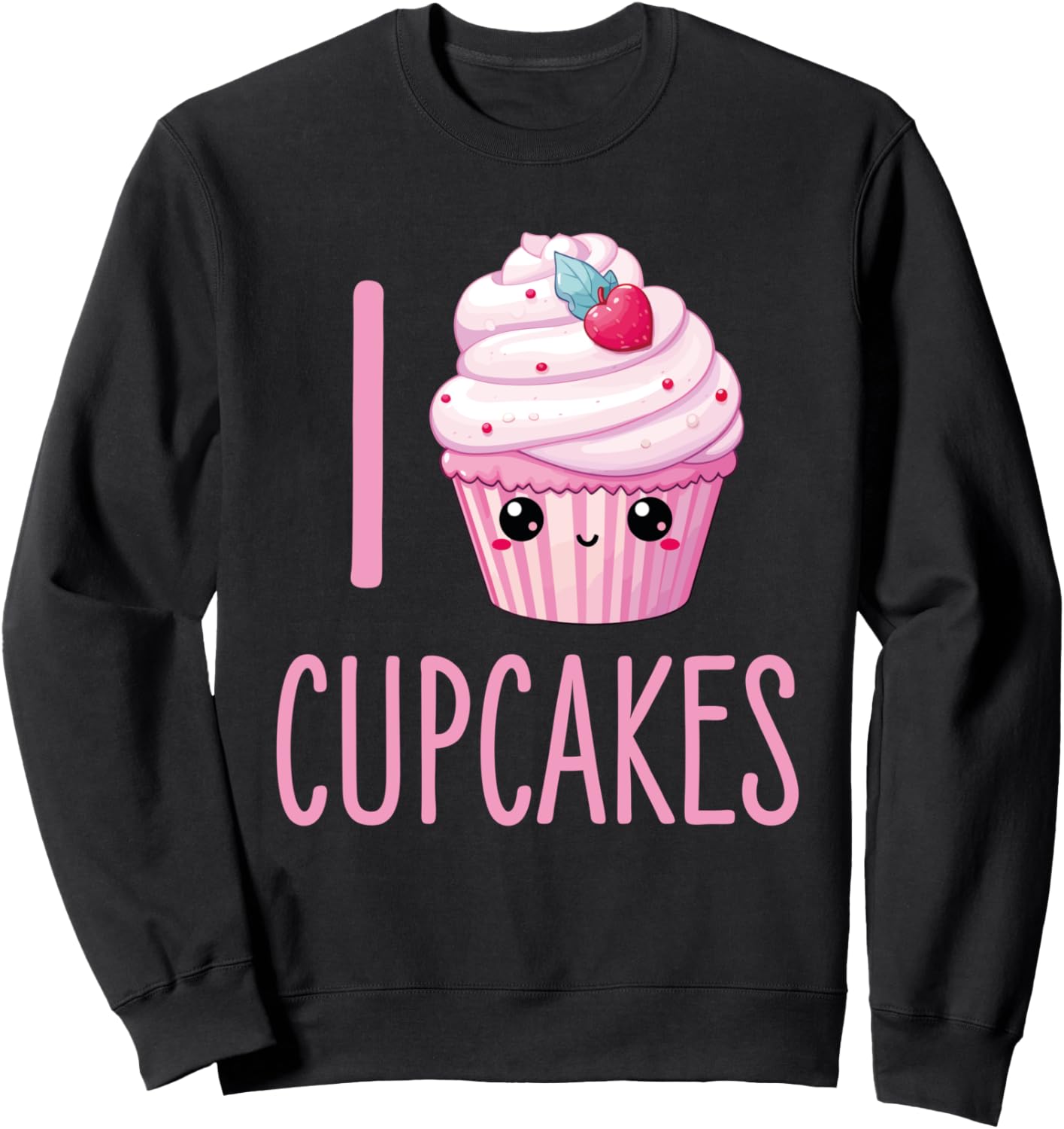

Милый дизайн в стиле «Кексы» - толстовка «Я люблю кексы» Cupcakes Kawaii Food Design, черный