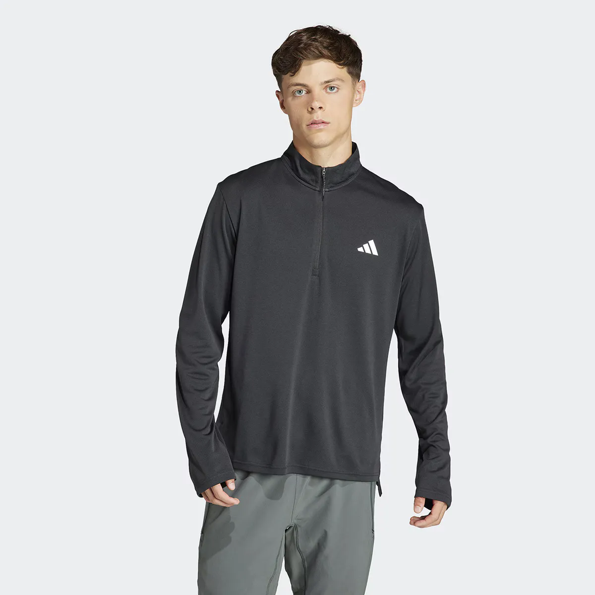 

Мужская футболка Adidas Train Essentials Training 1/4 на молнии, чёрный