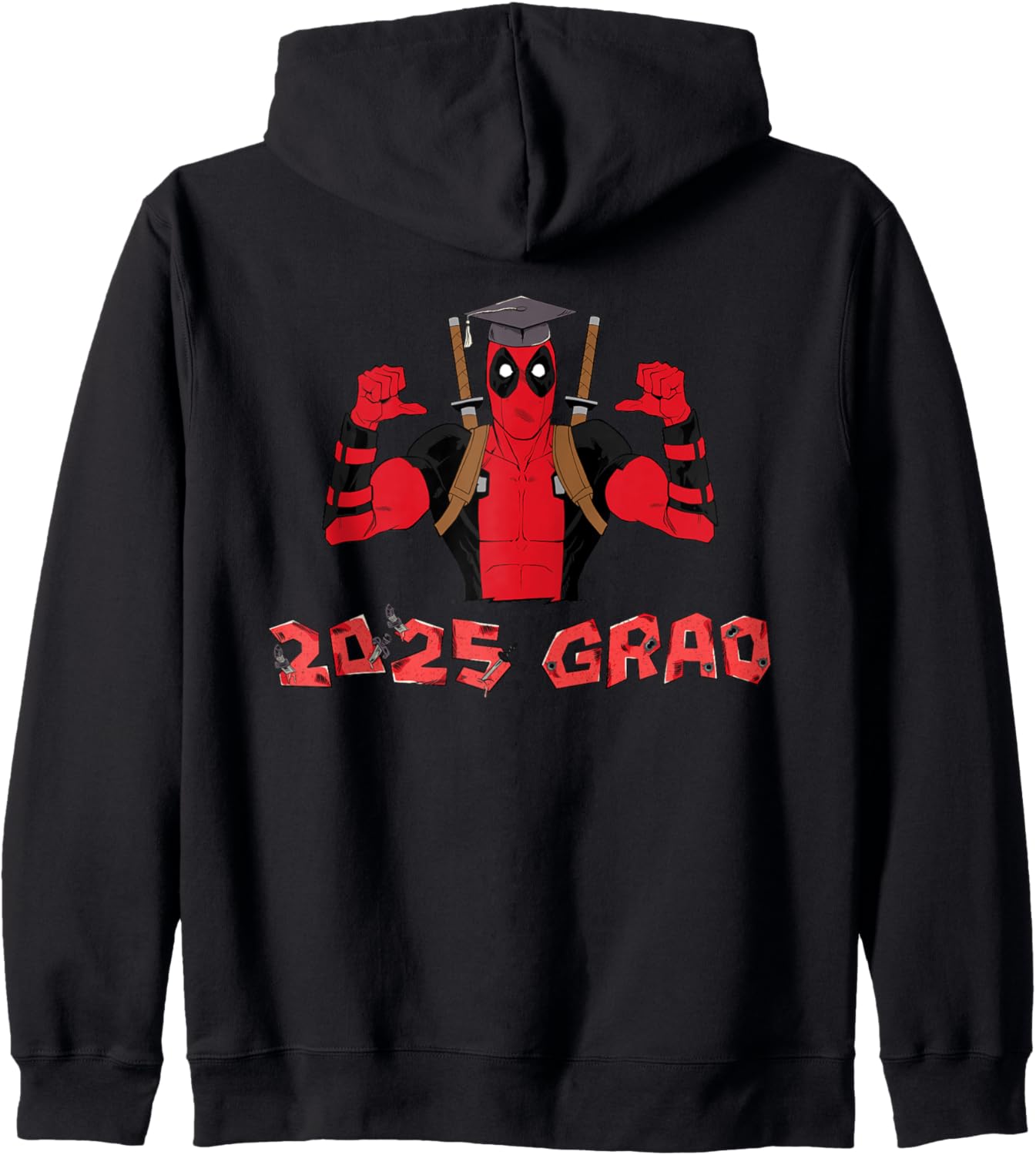 

Худи на молнии Marvel Deadpool Graduation 2025 Grad Class of '25 Graduate, черынй
