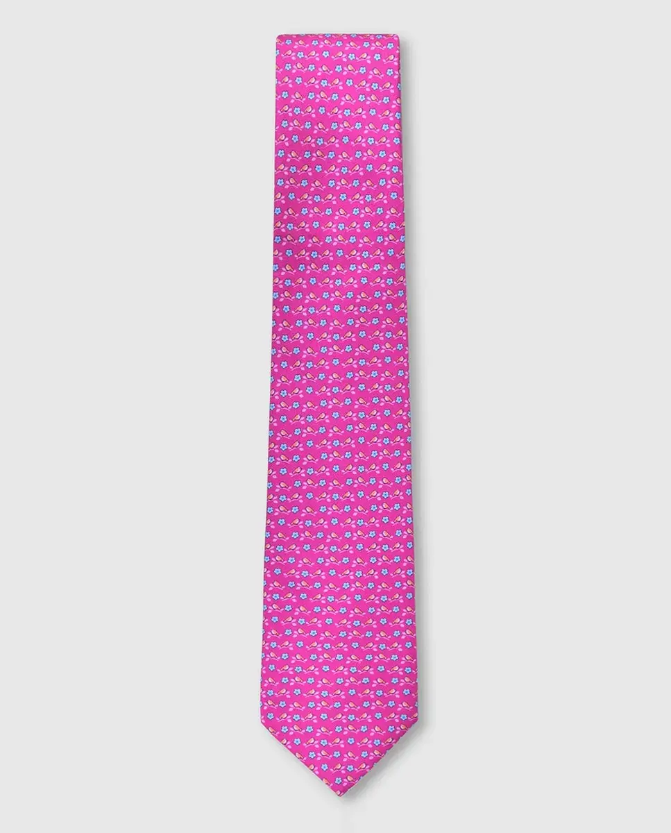

Мужской шелковый галстук с узором Miguel Bellido, розовый