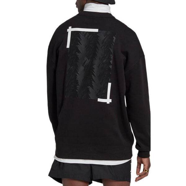 Толстовка Men's adidas Juventus FW22 Pattern Printing Loose Round Neck Pullover Soccer/Football Black, черный — фото 3