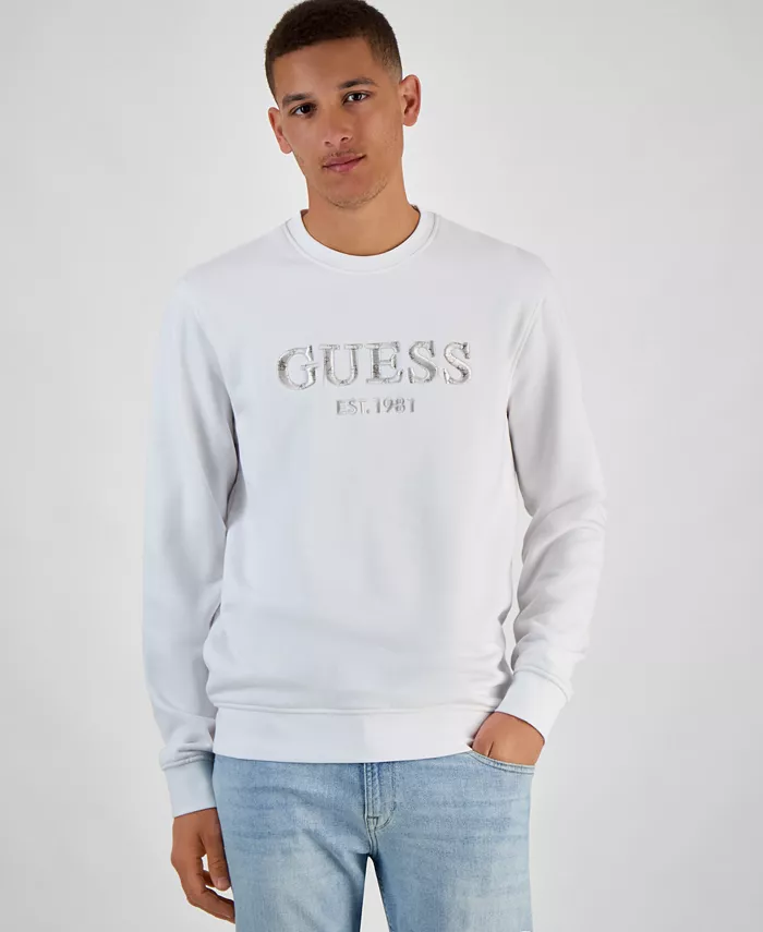 

Мужской логотипный свитшот GUESS, белый